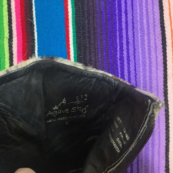 Agave Sky Cowhide Fringe Ankle Boots Size 6 - Picture 3 of 4